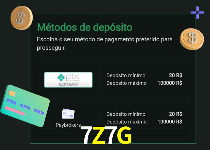 O cassino 7Z7G oferece uma grande variedade de métodos de pagamento